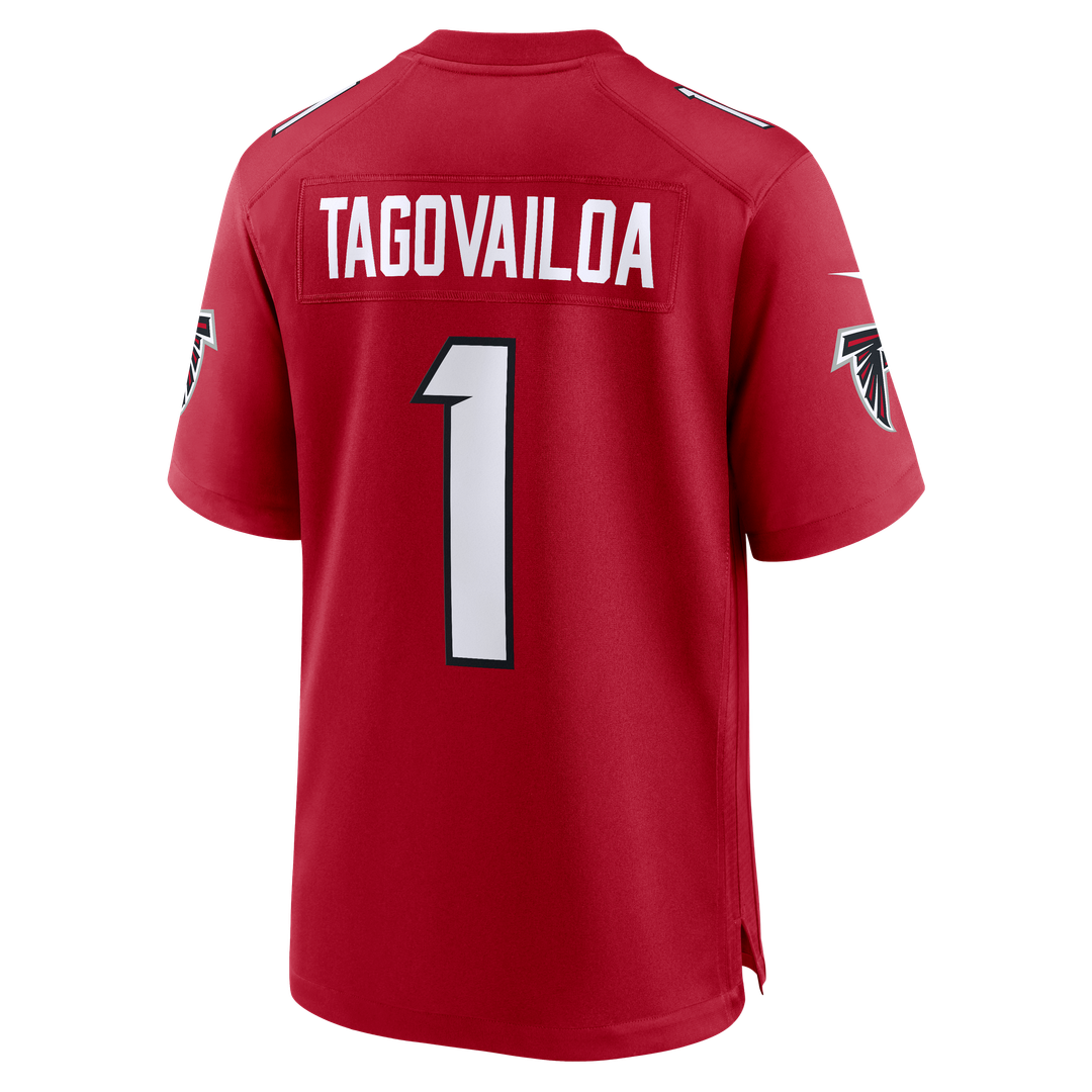 Atlanta Falcons Tua Tagovailoa Red Game Jersey product image 3, provided for visual reference and product detail review