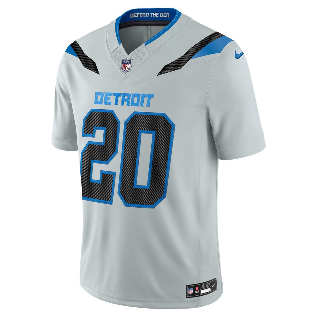 Detroit Lions Barry Sanders Silver 2026 Rivalries Collection Stitched Limited Jersey product image 2, provided for visual
