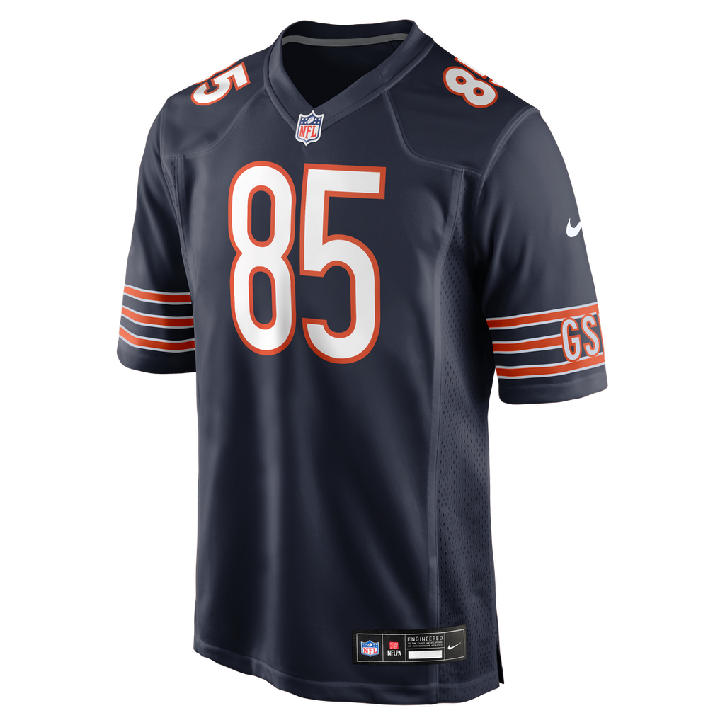 Chicago Bears Cole Kmet Navy Player Game Jersey product image 2, provided for visual reference and product detail review