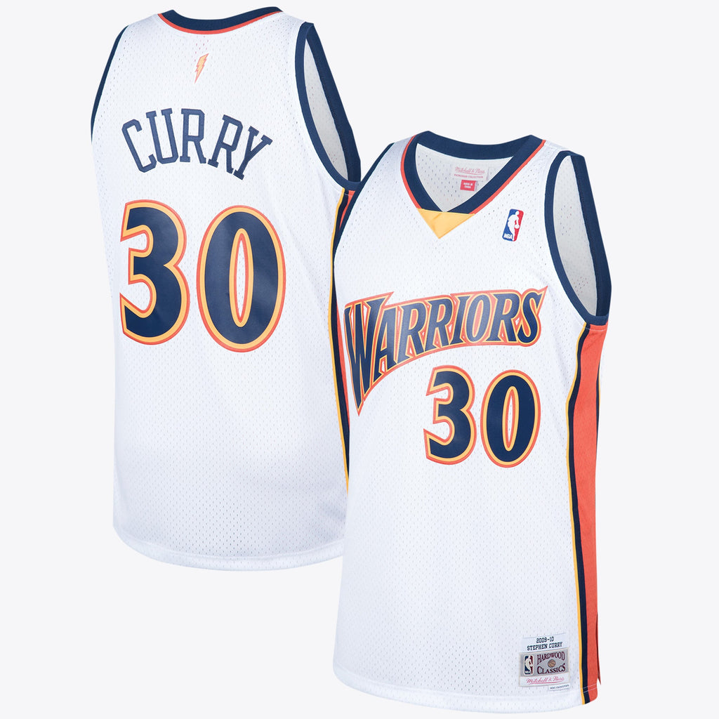 Golden State Warriors 2009 Steph Curry Hardwood Classics Home Swingman Jersey - White - Mens product image 1, provided for