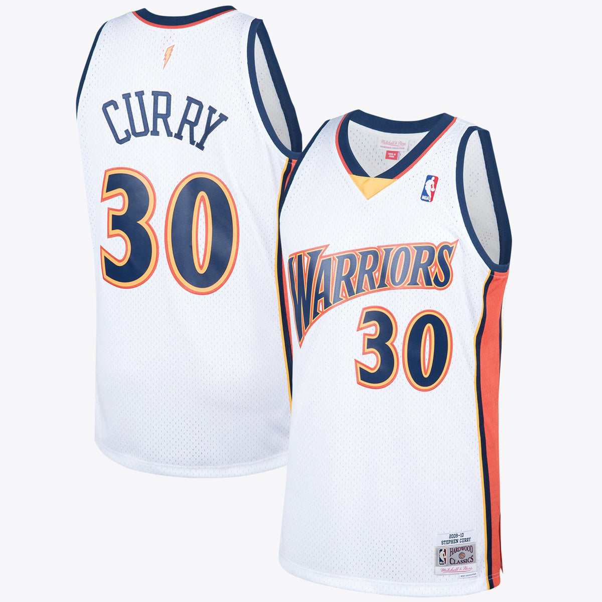 Golden State Warriors 2009 Steph Curry Hardwood Classics Home Swingman Jersey - White - Mens product image 1, provided for