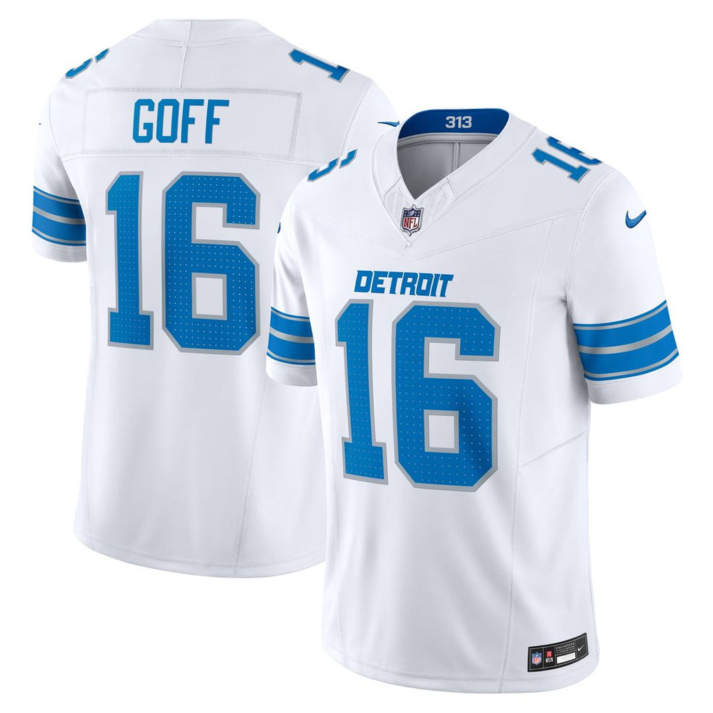 Detroit Lions Jared Goff White Vapor F.U.S.E. Limited Jersey product image 4, provided for visual reference and product