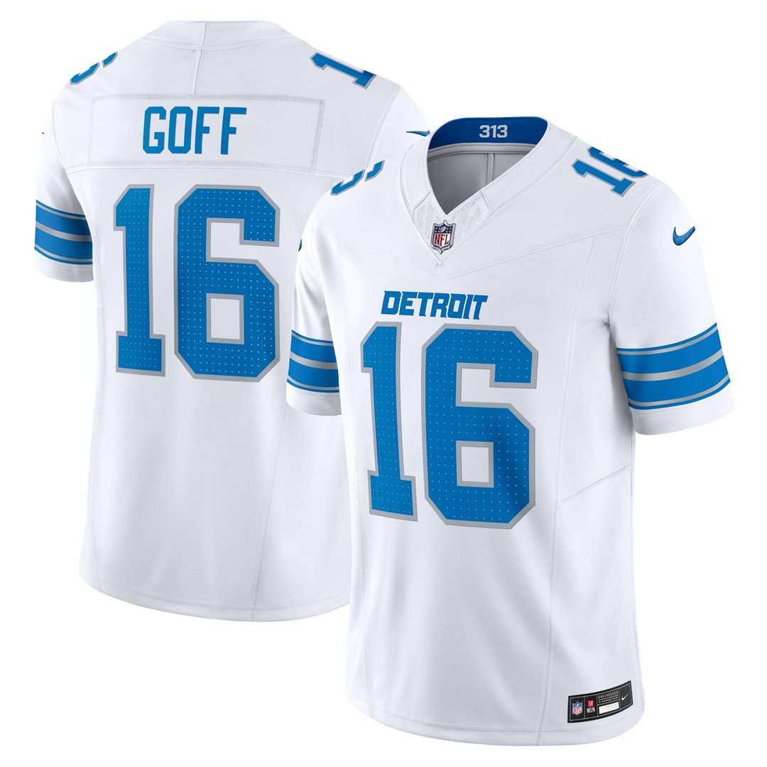 Detroit Lions Jared Goff White Vapor F.U.S.E. Limited Jersey product image 4, provided for visual reference and product