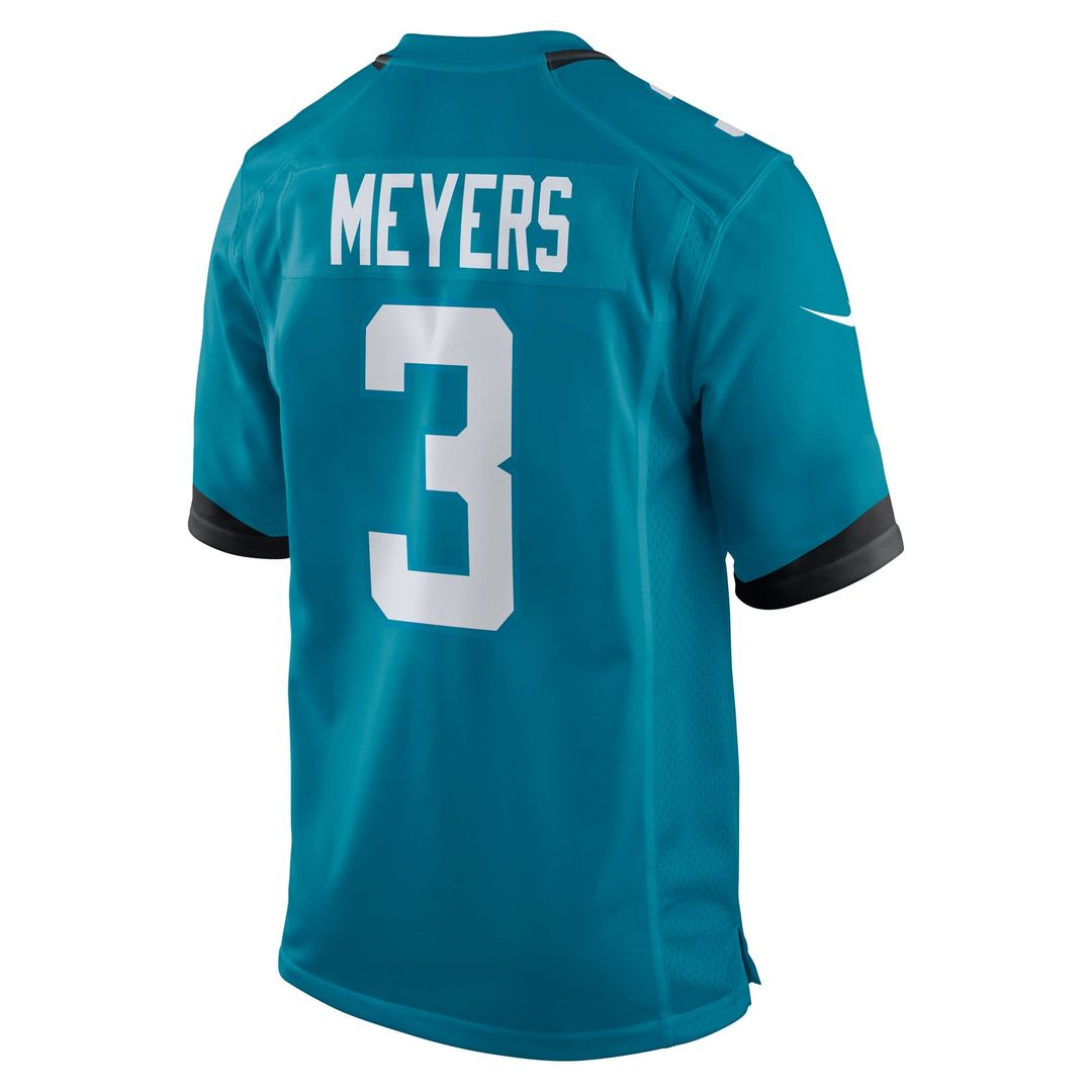 Jacksonville Jaguars Jakobi Meyers Teal Team Game Jersey product image 8, provided for visual reference and product detail