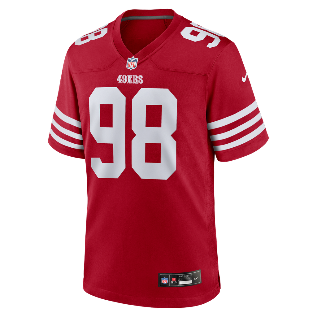 San Francisco 49ers Mykel Williams Scarlet Game Player Jersey product image 2, provided for visual reference and product
