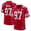 San Francisco 49ers Nick Bosa Scarlet 80th Anniversary Game Jersey product image 1, provided for visual reference and