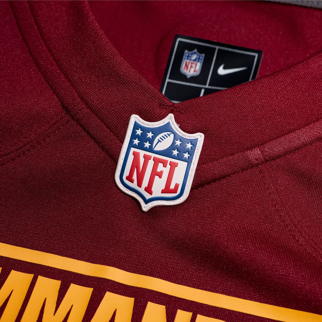 Washington Commanders Javon Kinlaw Burgundy Team Game Jersey product image 4, provided for visual reference and product