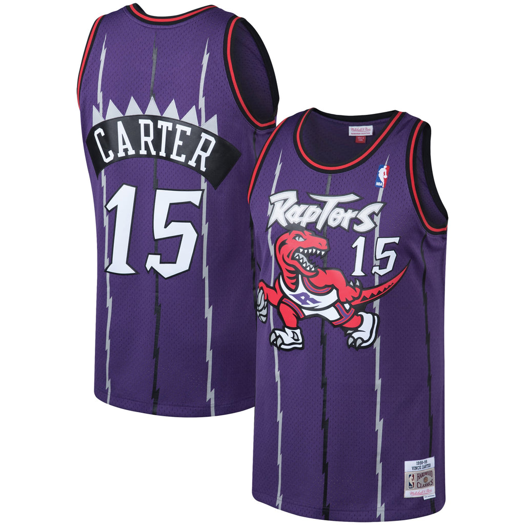 Toronto Raptors Vince Carter Mitchell & Ness Purple 1998/99 Big & Tall Hardwood Classics Swingman Jersey for Men product