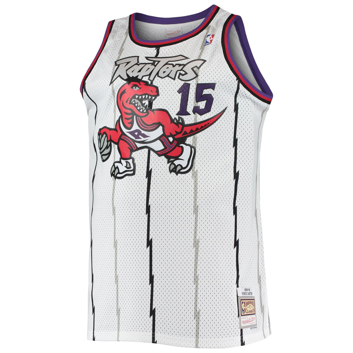 Toronto Raptors Vince Carter Mitchell & Ness White 1998/99 Big & Tall Hardwood Classics Swingman Jersey for Men product