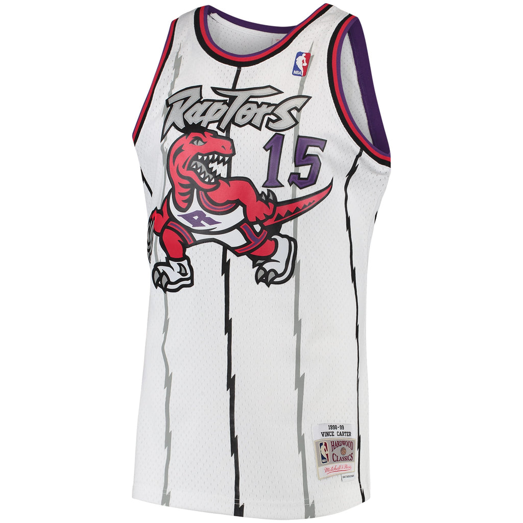 Toronto Raptors Vince Carter Mitchell & Ness White 1998/99 Hardwood Classics Swingman Jersey for Men product image 3,