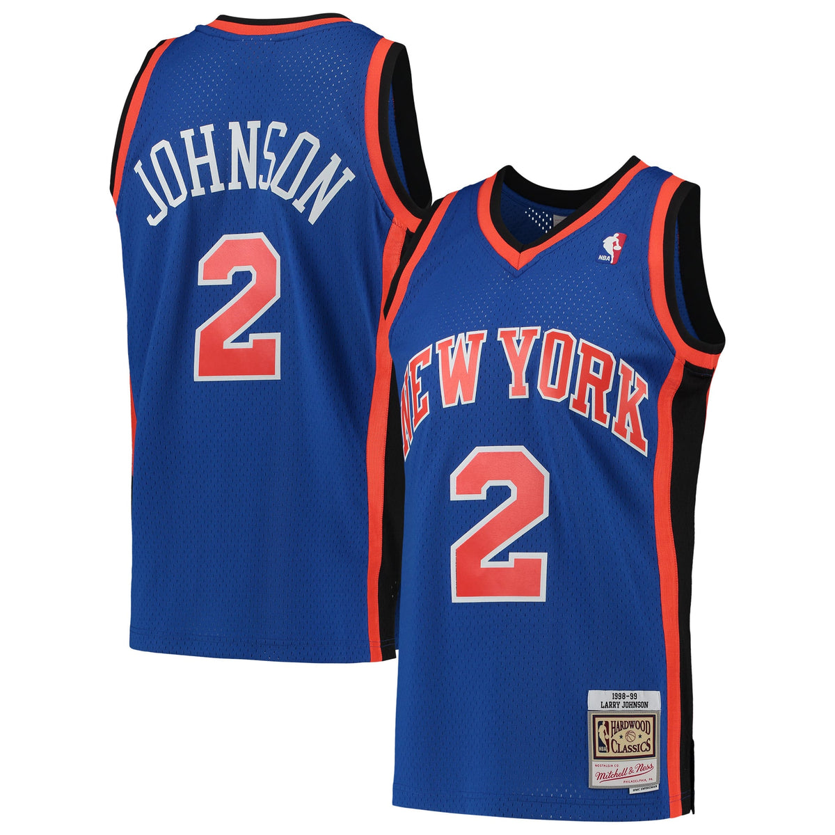 New York Knicks Larry Johnson Mitchell & Ness Blue 1998/99 Hardwood Classics Swingman Jersey for Men product image 2,