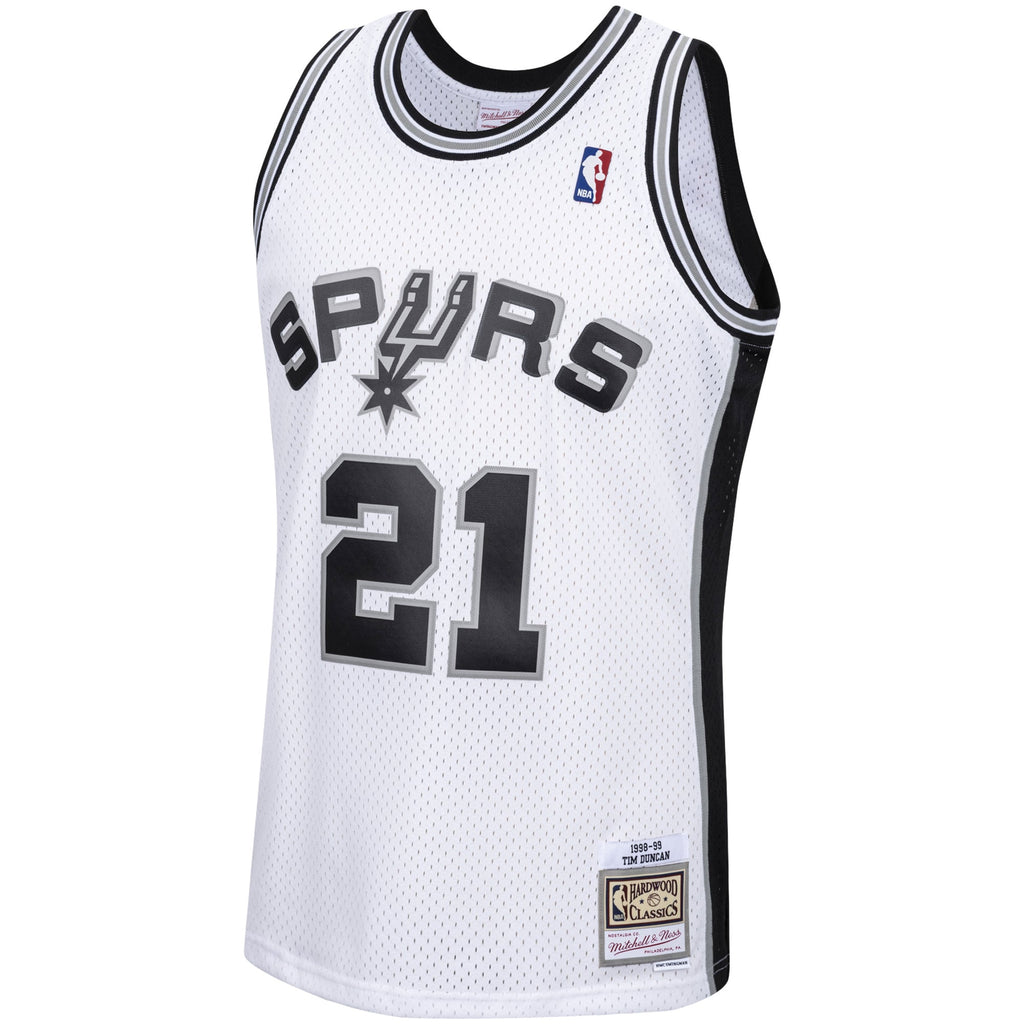 San Antonio Spurs Tim Duncan Mitchell & Ness White 1998/99 Hardwood Classics Swingman Jersey for Men product image 3,