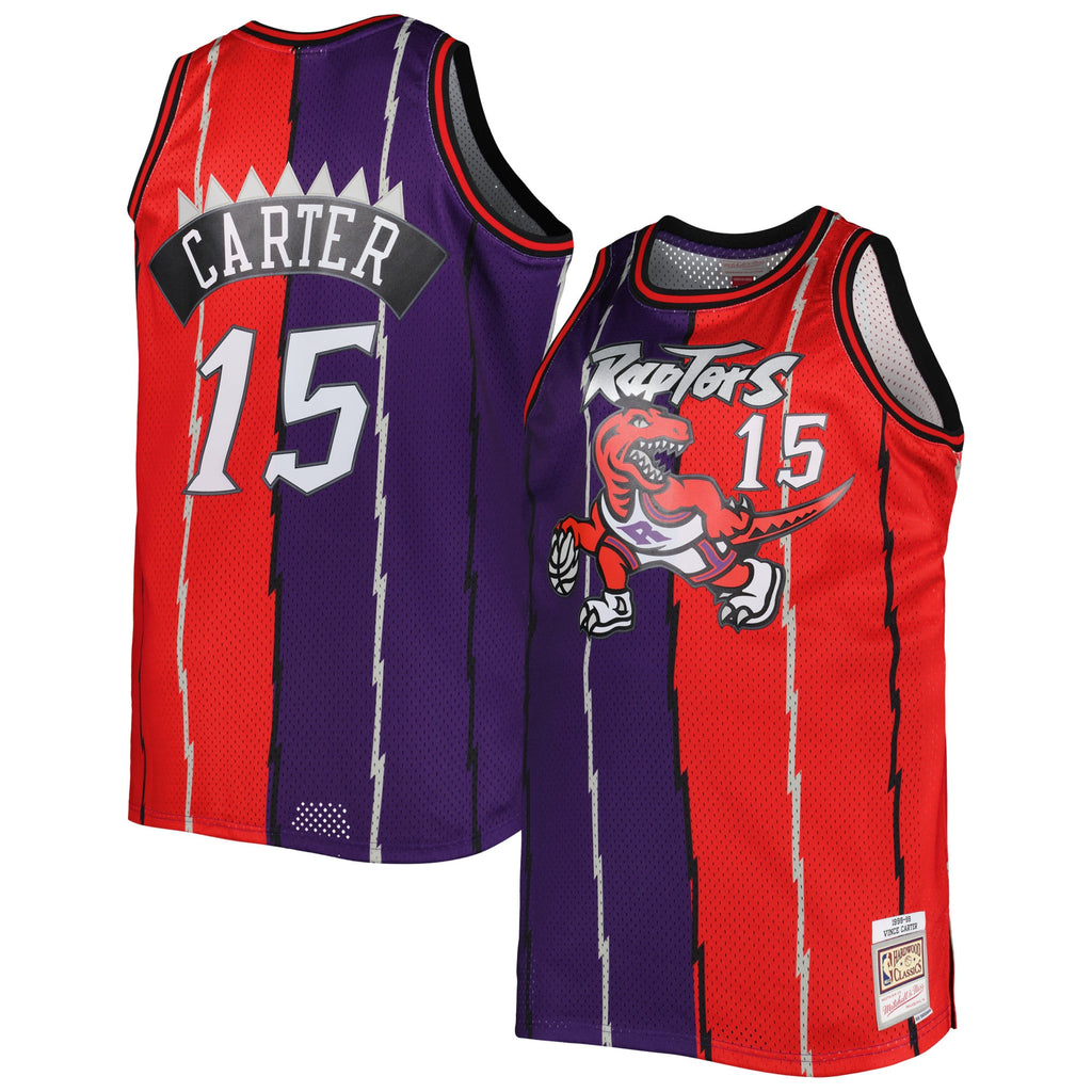 Toronto Raptors Mitchell & Ness Purple/ Red Big & Tall Hardwood Classics 1998/99 Split Swingman Jersey for Men product image