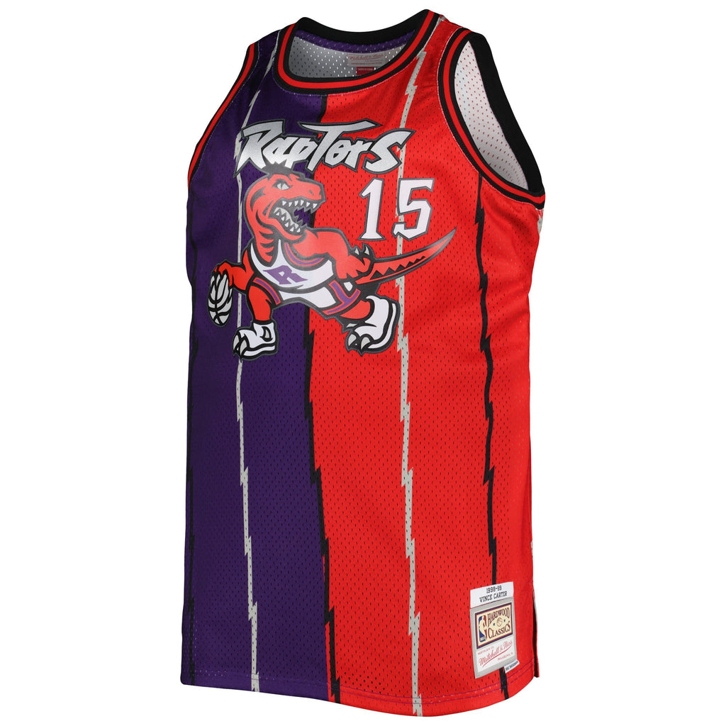 Toronto Raptors Mitchell & Ness Purple/ Red Big & Tall Hardwood Classics 1998/99 Split Swingman Jersey for Men product image