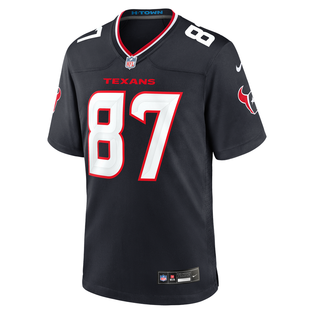Houston Texans Foster Moreau Navy Team Game Jersey product image 2, provided for visual reference and product detail review