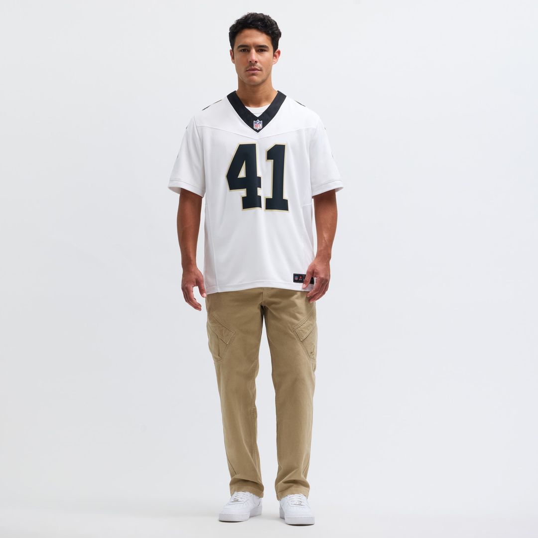 New Orleans Saints Alvin Kamara White Vapor F.U.S.E. Limited Jersey product image 6, provided for visual reference and