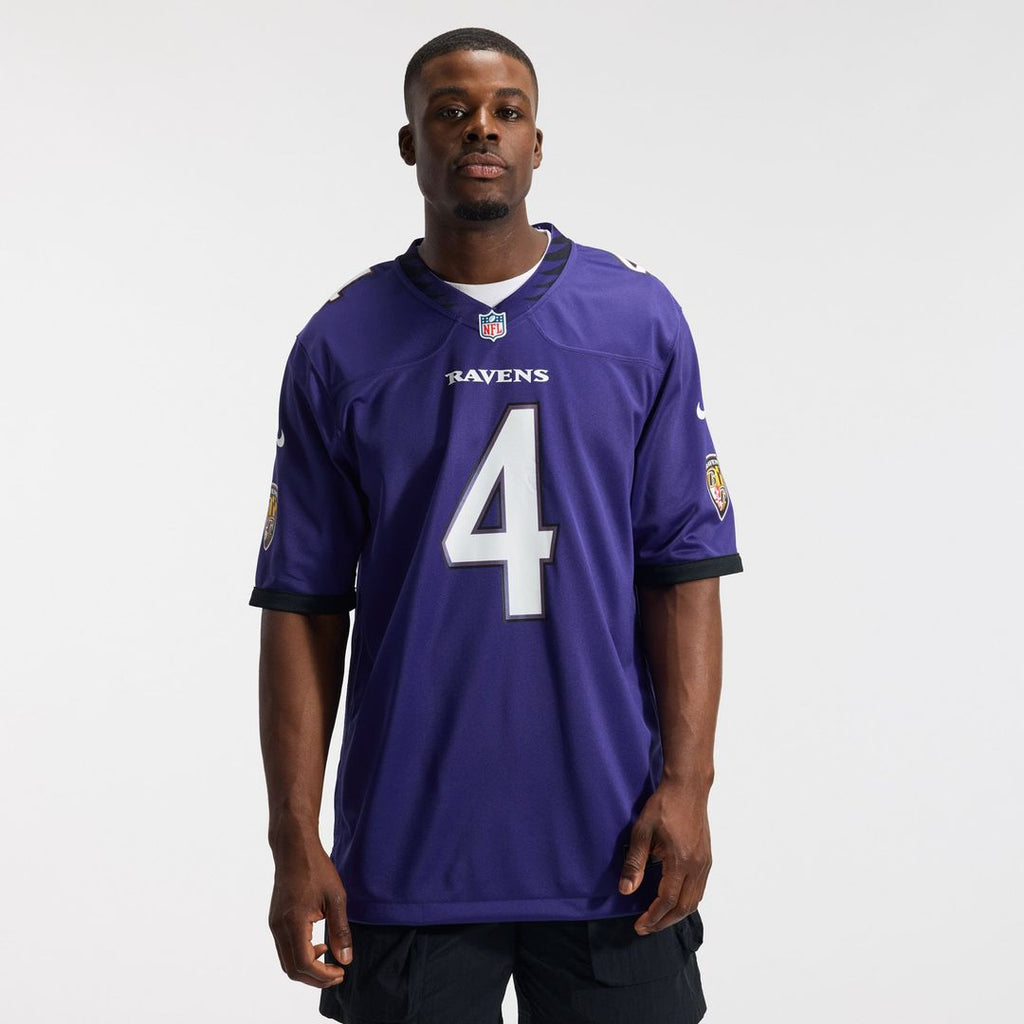 Baltimore Ravens Zay Flowers Purple Team Game Jersey product image 2, provided for visual reference and product detail review