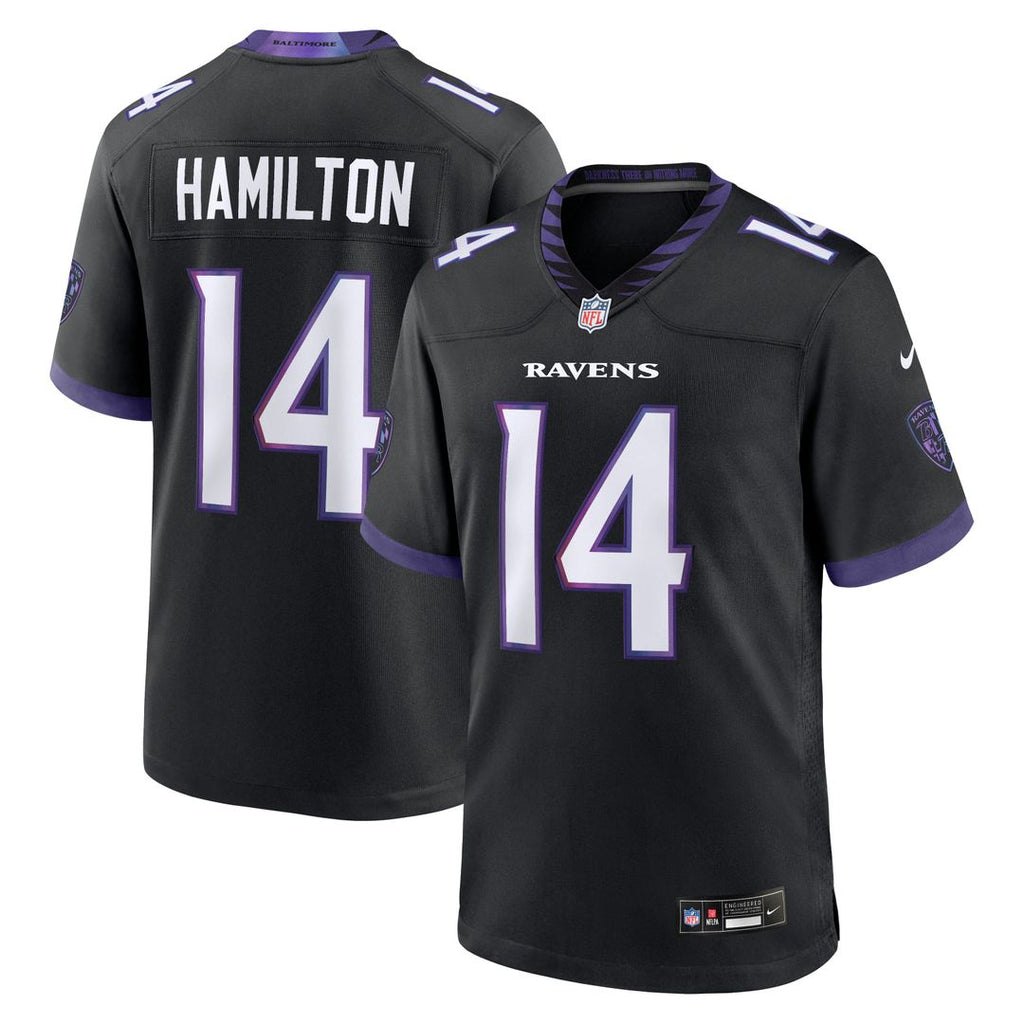 Baltimore Ravens Kyle Hamilton Black Alternate Game Jersey product image 4, provided for visual reference and product detail
