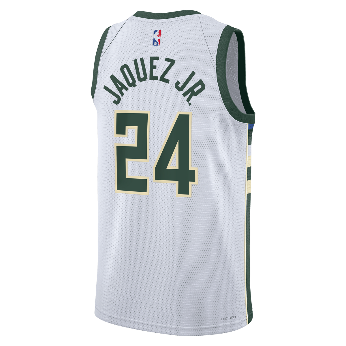 Jaime Jaquez Jr. Milwaukee Bucks Association Edition Swingman Jersey - White - Unisex product image 4, provided for visual