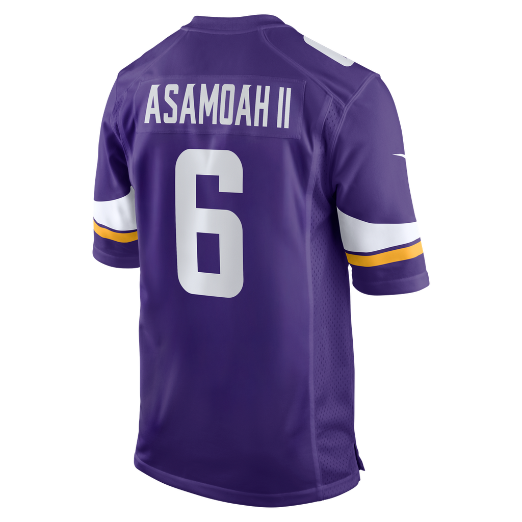 Minnesota Vikings Brian Asamoah II Purple Game Jersey product image 3, provided for visual reference and product detail