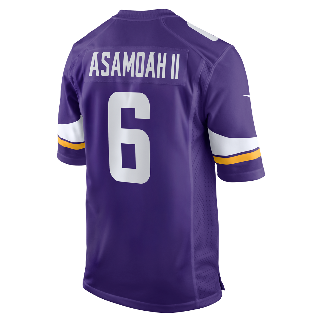 Minnesota Vikings Brian Asamoah II Purple Game Jersey product image 3, provided for visual reference and product detail