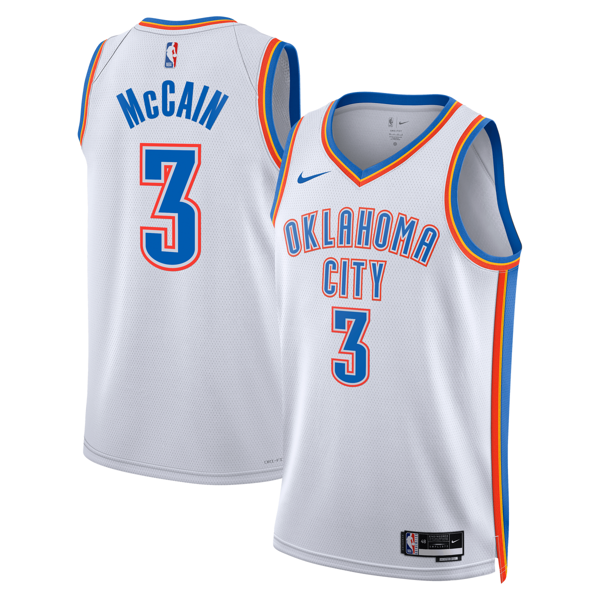 Oklahoma City Thunder Association Edition Swingman Basketball Jersey - White - Jared McCain - Unisex product image 1,