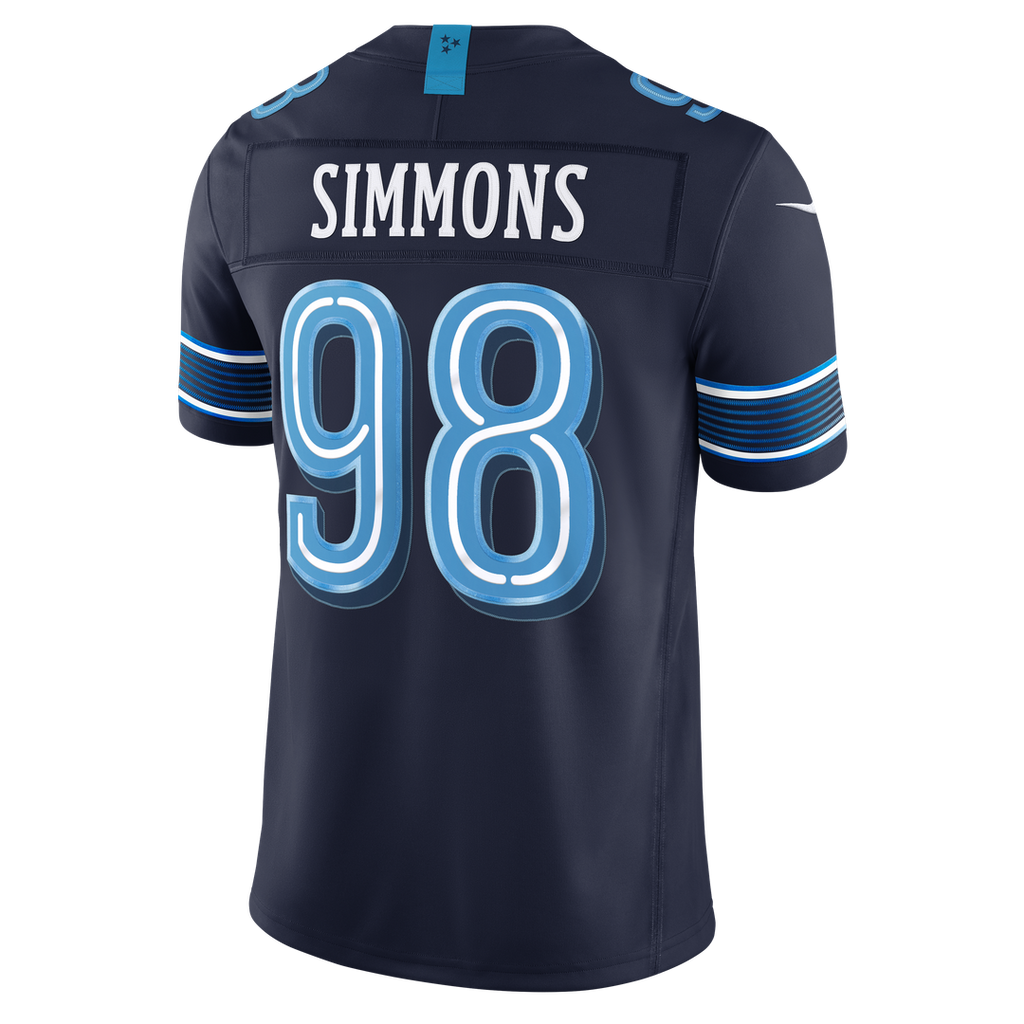 Tennessee Titans Jeffery Simmons Navy 2026 Rivalries Collection Stitched Limited Jersey product image 3, provided for visual