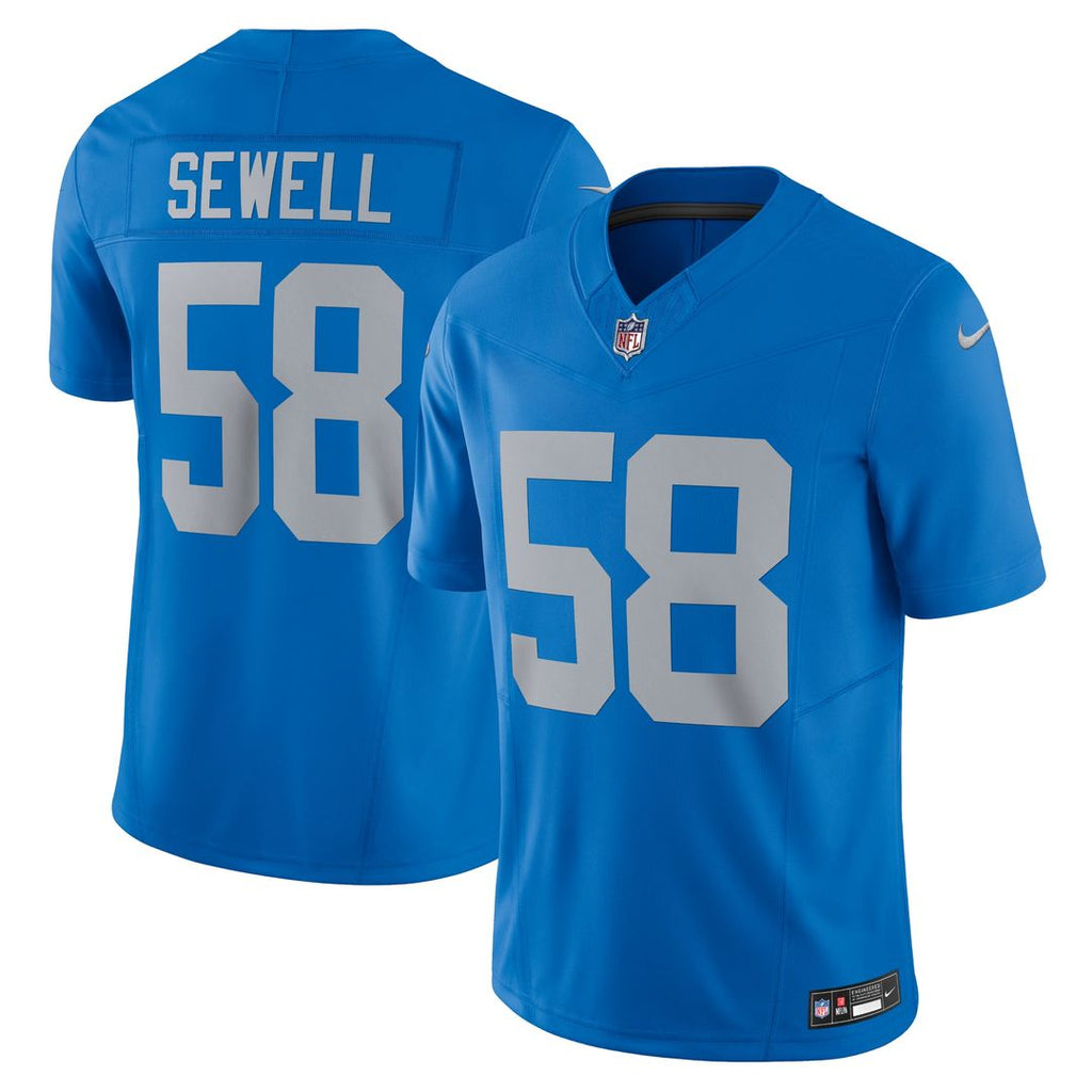 Detroit Lions Penei Sewell Blue Vapor F.U.S.E. Alternate Limited Jersey product image 1, provided for visual reference and