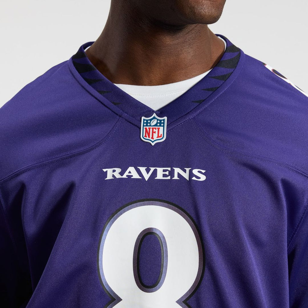 Baltimore Ravens Lamar Jackson Purple Team Game Jersey product image 8, provided for visual reference and product detail