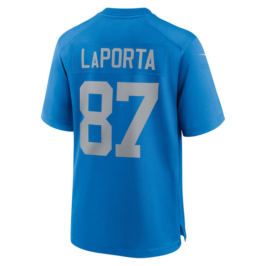 Detroit Lions Sam LaPorta Blue Alternate Game Jersey product image 3, provided for visual reference and product detail review