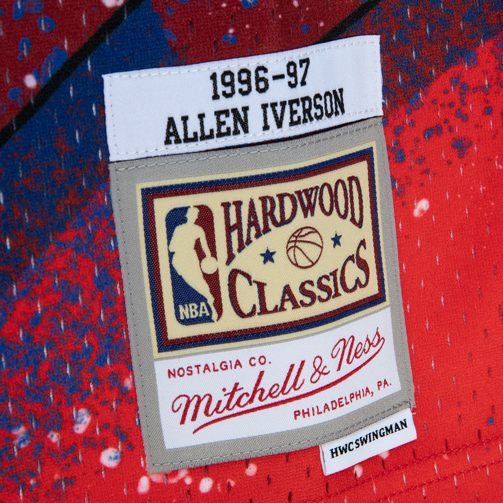 Allen Iverson Philadelphia 76ers 1996 Hyper Hoops Swingman Jersey - Scarlet product image 6, provided for visual reference