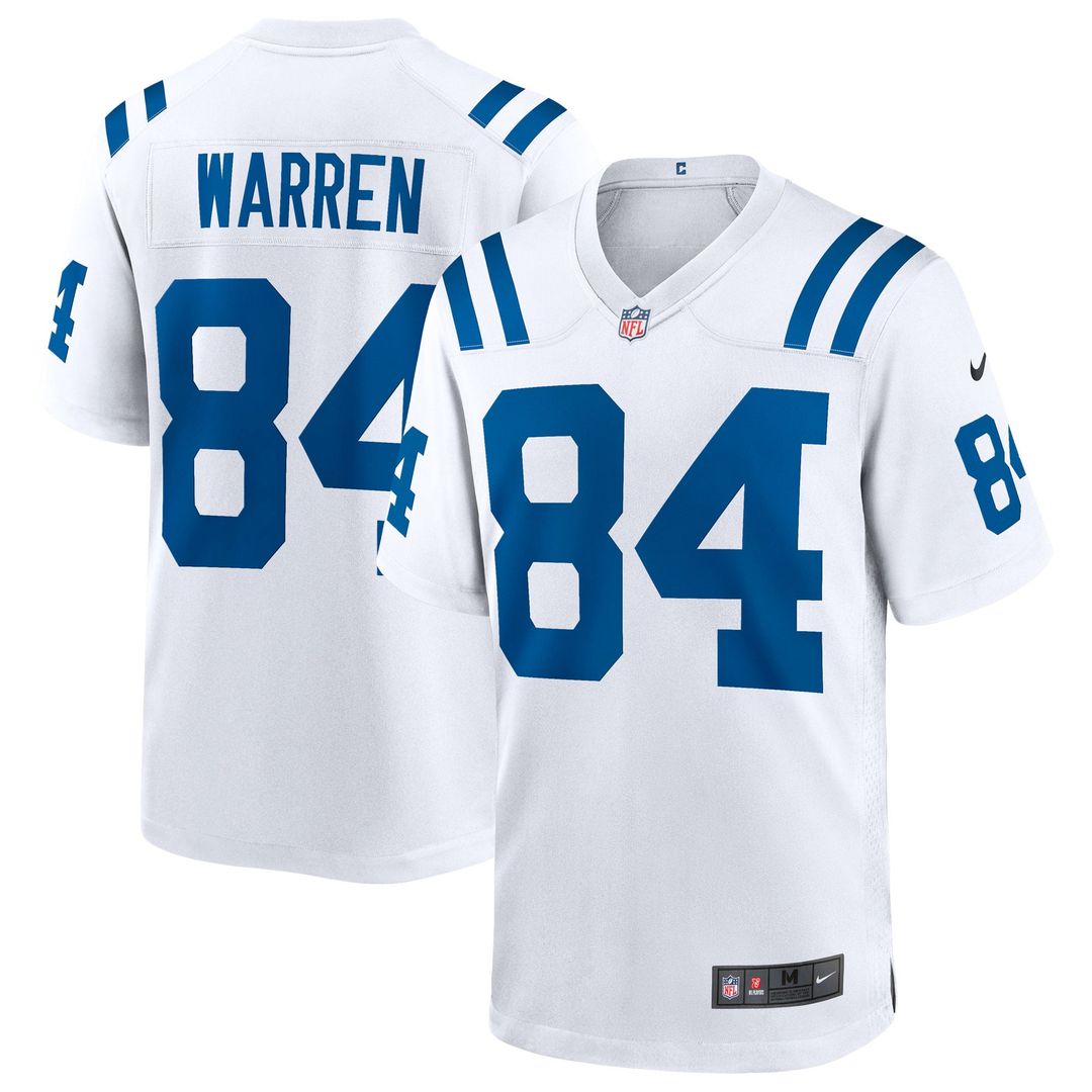 Indianapolis Colts Tyler Warren White Game Jersey product image 4, provided for visual reference and product detail review