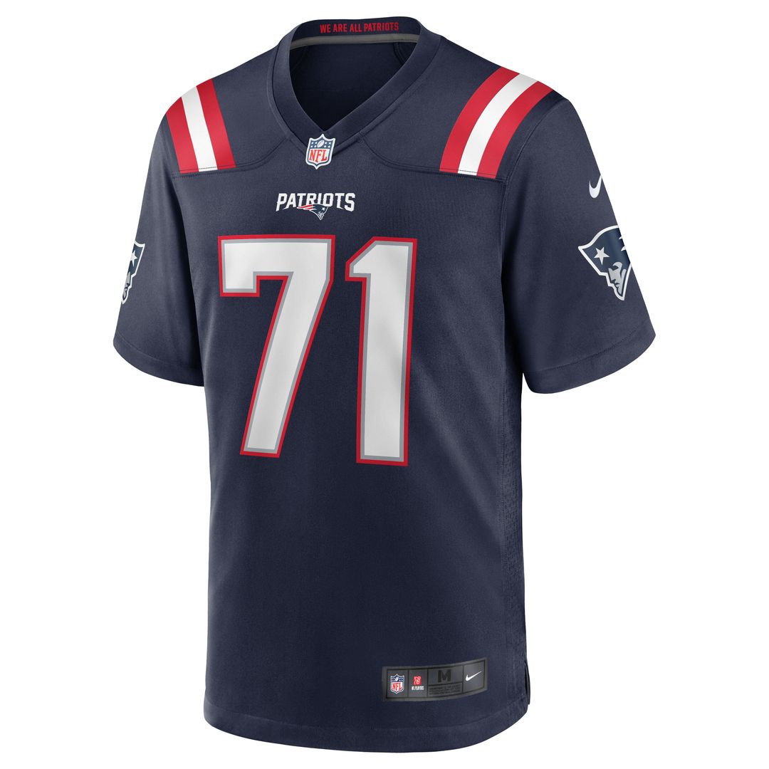 New England Patriots Mike Onwenu Navy Team Game Jersey product image 2, provided for visual reference and product detail