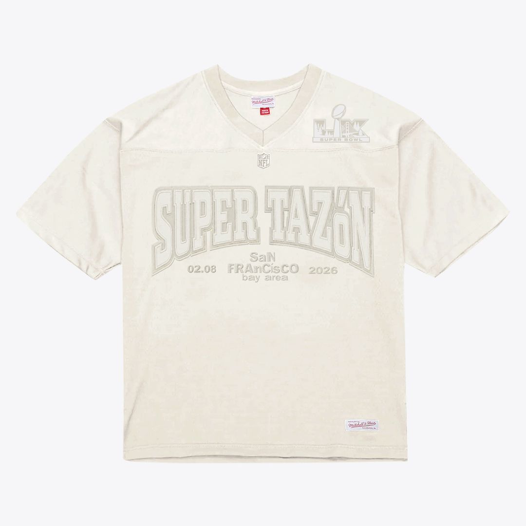 Bad Bunny x Super Tazón Cream Bad Bunny Legacy Jersey product image 1, provided for visual reference and product detail