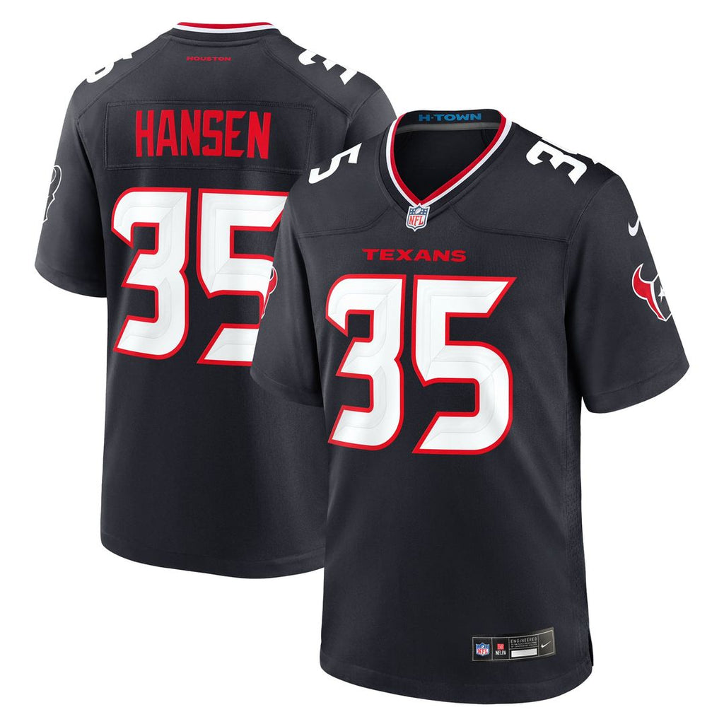 Houston Texans Jake Hansen Navy Team Game Jersey product image 1, provided for visual reference and product detail review