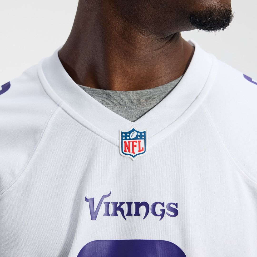 Minnesota Vikings J.J. McCarthy White Game Jersey product image 22, provided for visual reference and product detail review