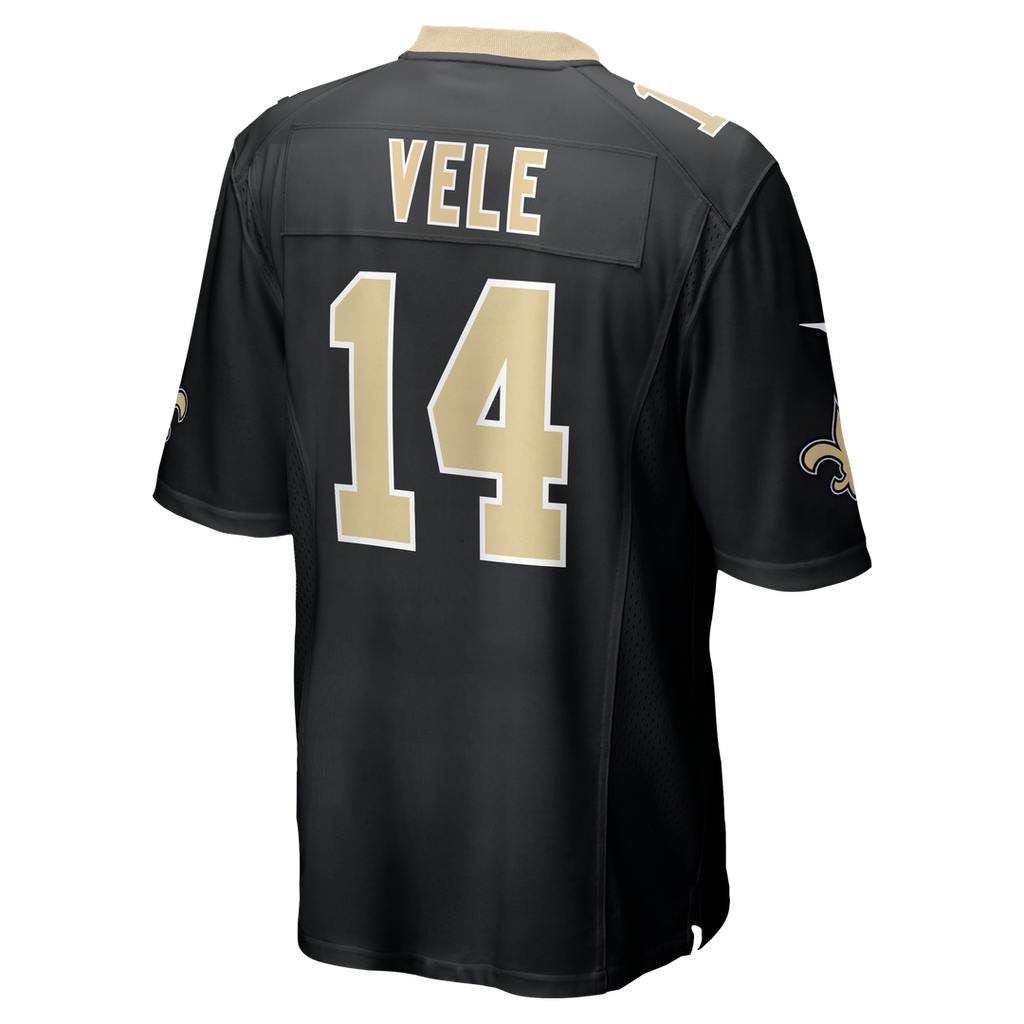 New Orleans Saints Devaughn Vele Black Team Game Jersey product image 3, provided for visual reference and product detail