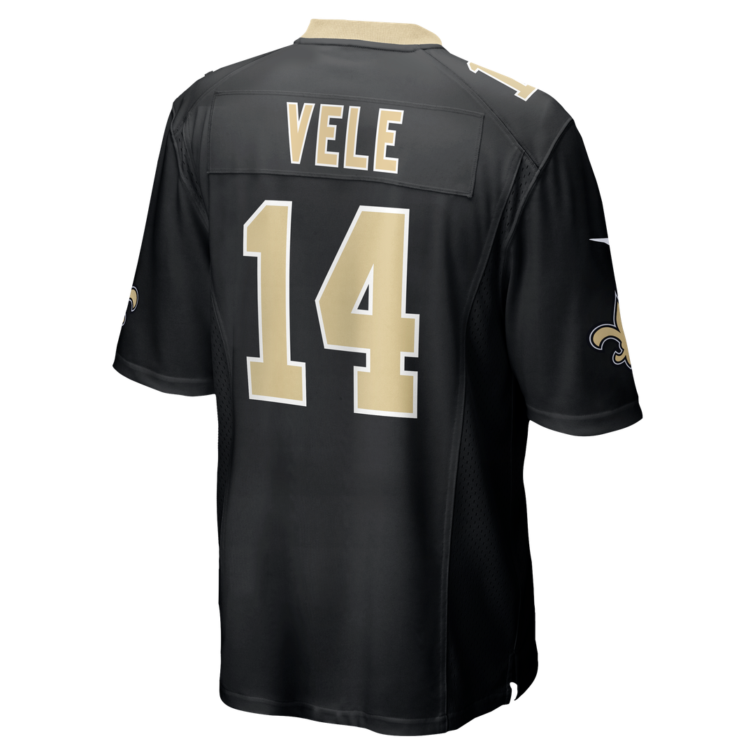 New Orleans Saints Devaughn Vele Black Team Game Jersey product image 3, provided for visual reference and product detail