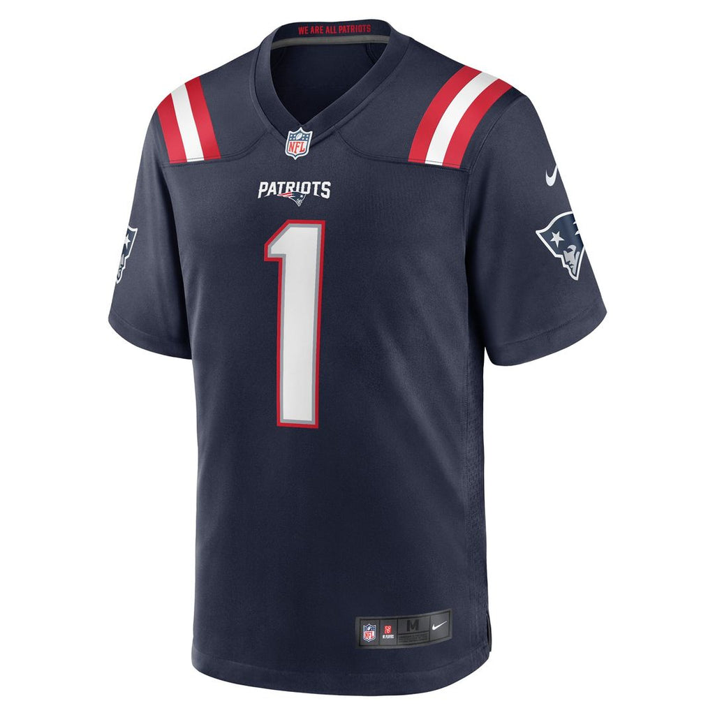New England Patriots Number 1 Dad Navy Game Jersey product image 2, provided for visual reference and product detail review