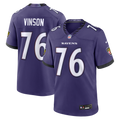 Baltimore Ravens Carson Vinson Purple Team Game Jersey product image 1, provided for visual reference and product detail