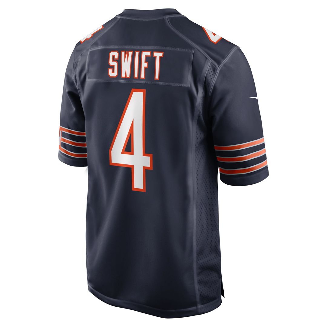 Chicago Bears D'Andre Swift Navy Game Jersey product image 3, provided for visual reference and product detail review