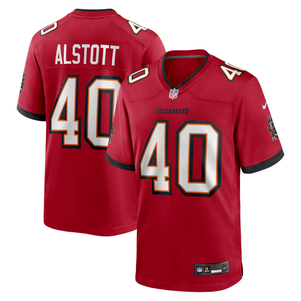 Tampa Bay Buccaneers Mike Alstott Red Retired Player Game Jersey product image 1, provided for visual reference and product