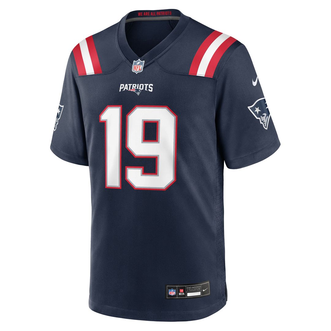 New England Patriots Kobee Minor Navy Team Game Jersey product image 4, provided for visual reference and product detail