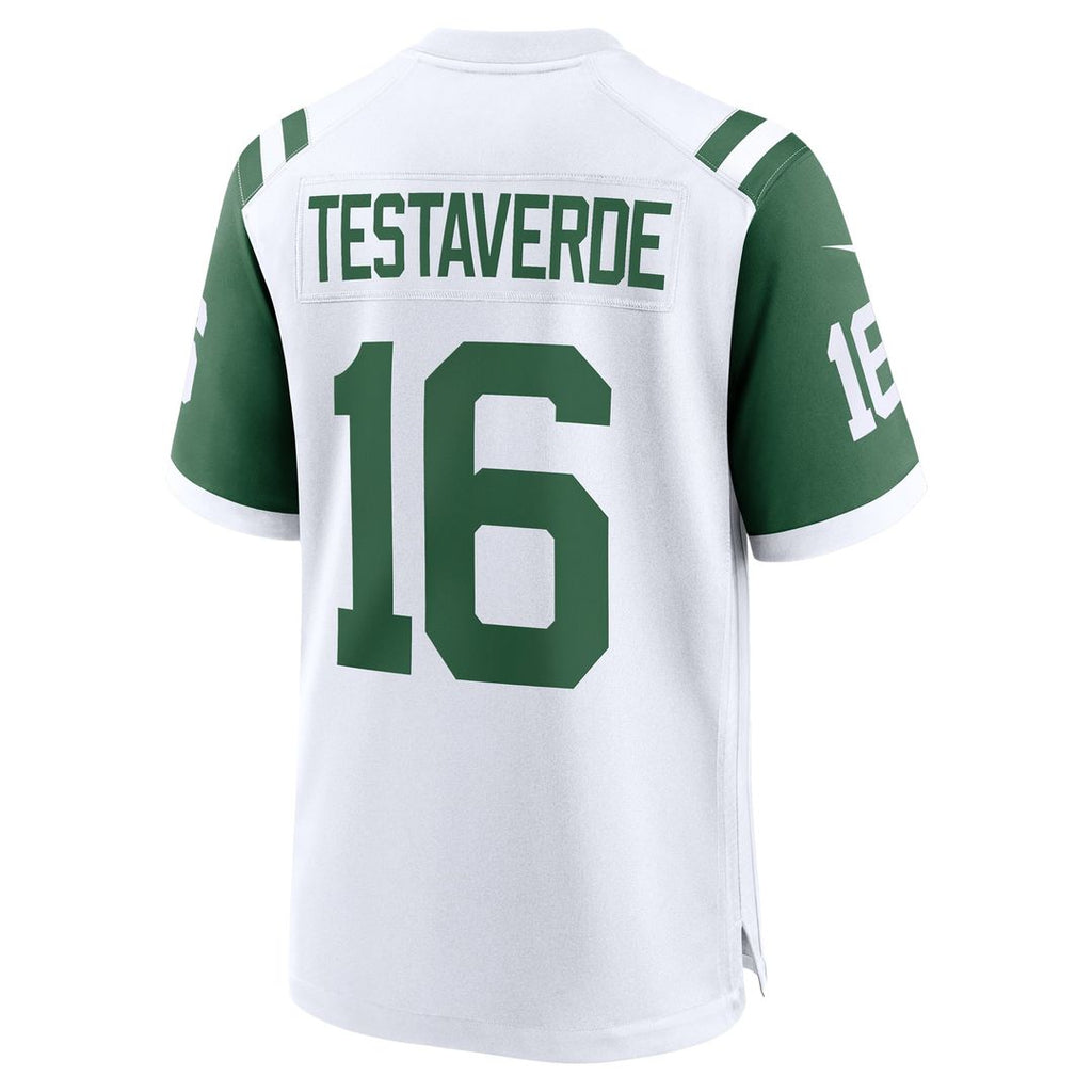 New York Jets Vinny Testaverde White Retired Player Alternate Game Jersey product image 3, provided for visual reference and