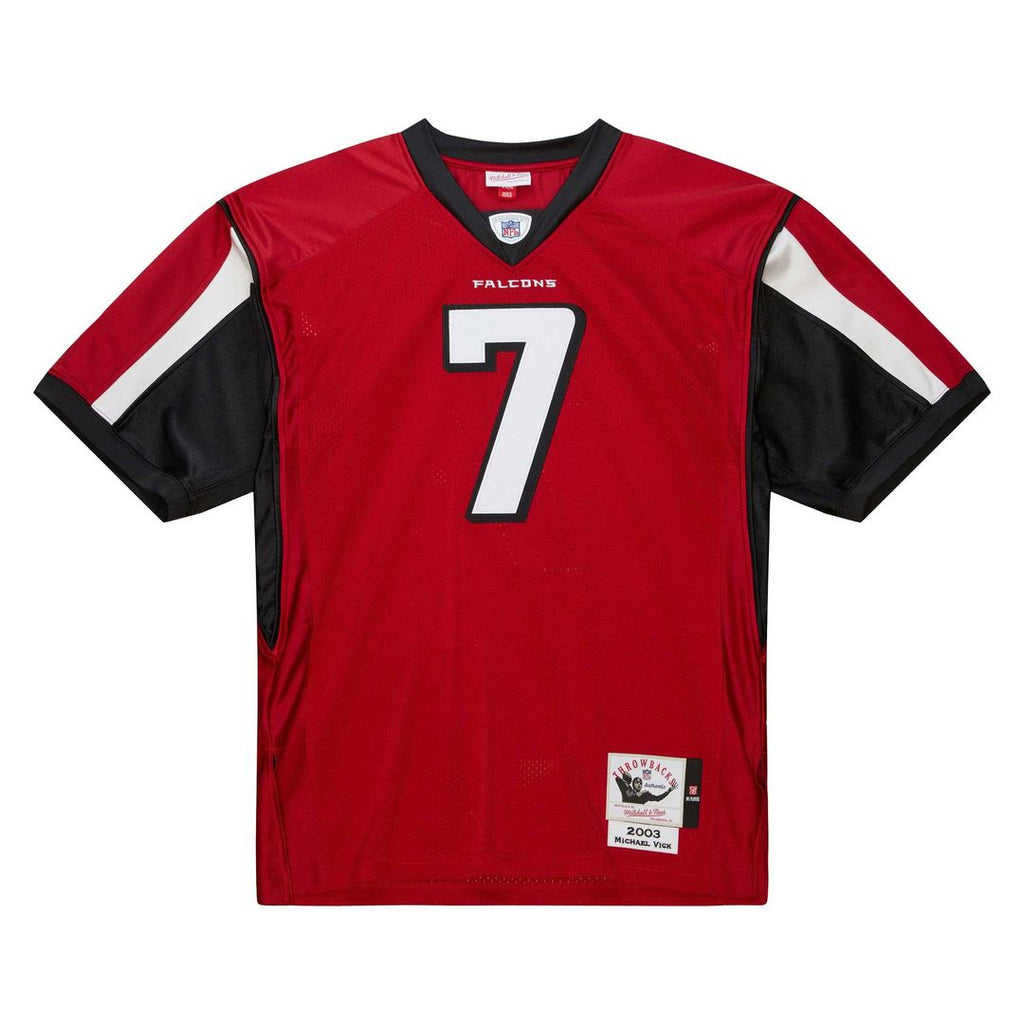 Atlanta Falcons 2003 Michael Vick Red Authentic Throwback Retired Player Jersey product image 7, provided for visual