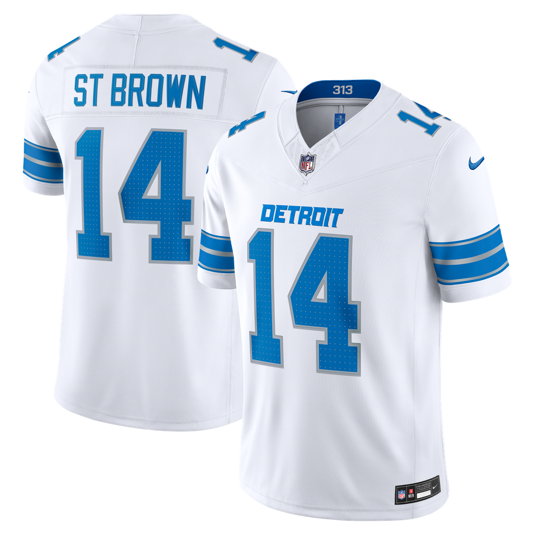 Detroit Lions Amon-Ra St. Brown Blue Team Vapor F.U.S.E. Stitched Limited Jersey product image 29, provided for visual