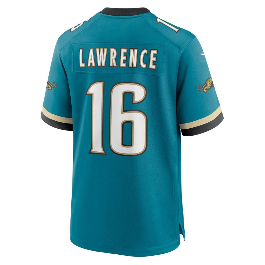 Jacksonville Jaguars Trevor Lawrence Teal Prowler Throwback Player Game Jersey product image 3, provided for visual