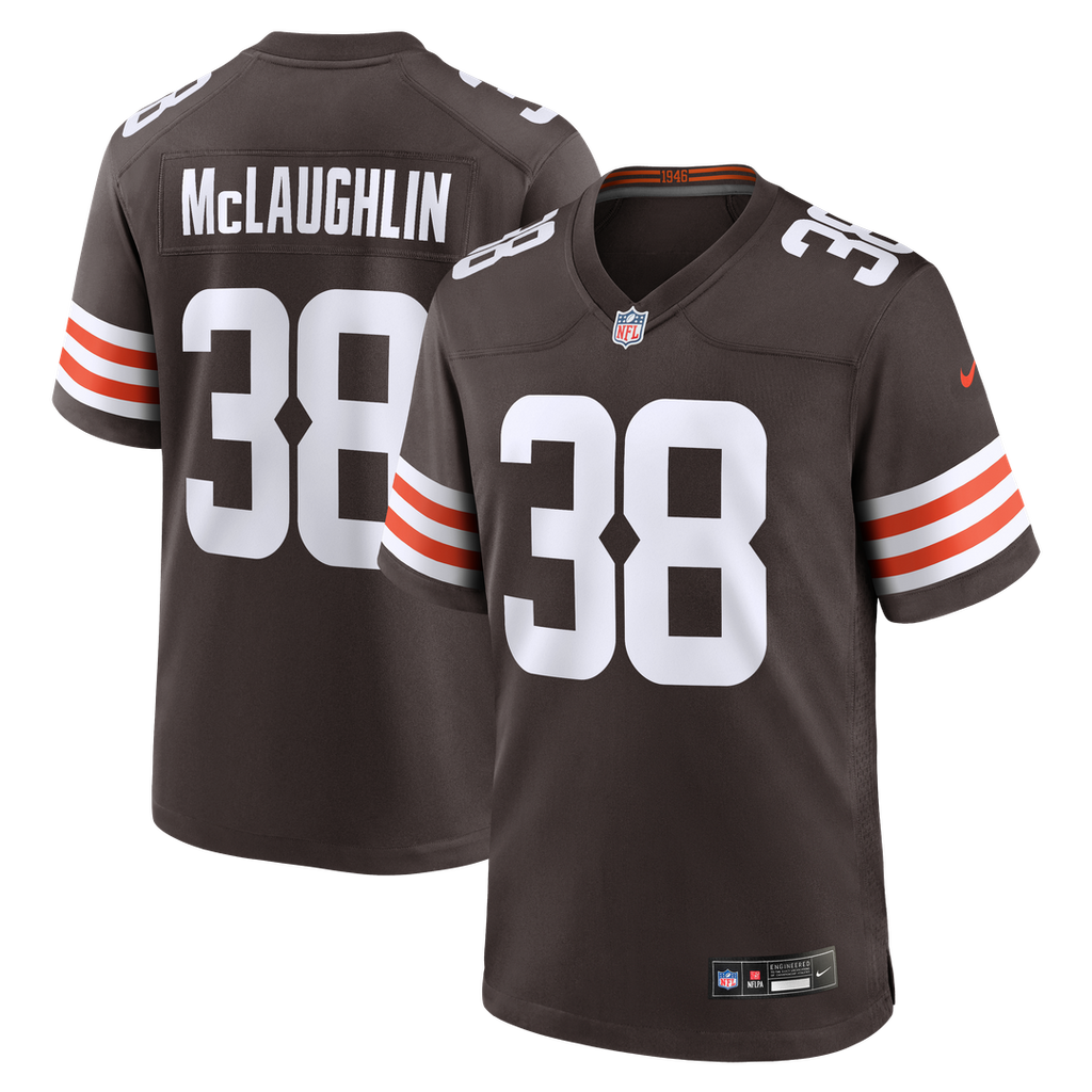 Cleveland Browns Jaleel McLaughlin Brown Team Game Jersey product image 1, provided for visual reference and product detail