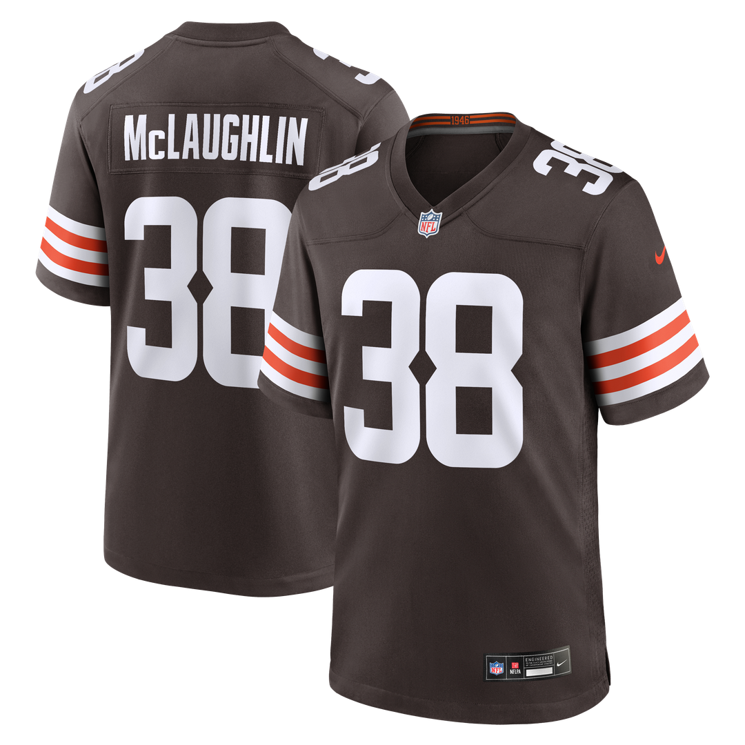 Cleveland Browns Jaleel McLaughlin Brown Team Game Jersey product image 1, provided for visual reference and product detail