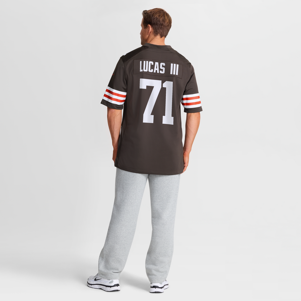 Cleveland Browns Cornelius Lucas Brown Team Game Jersey product image 8, provided for visual reference and product detail